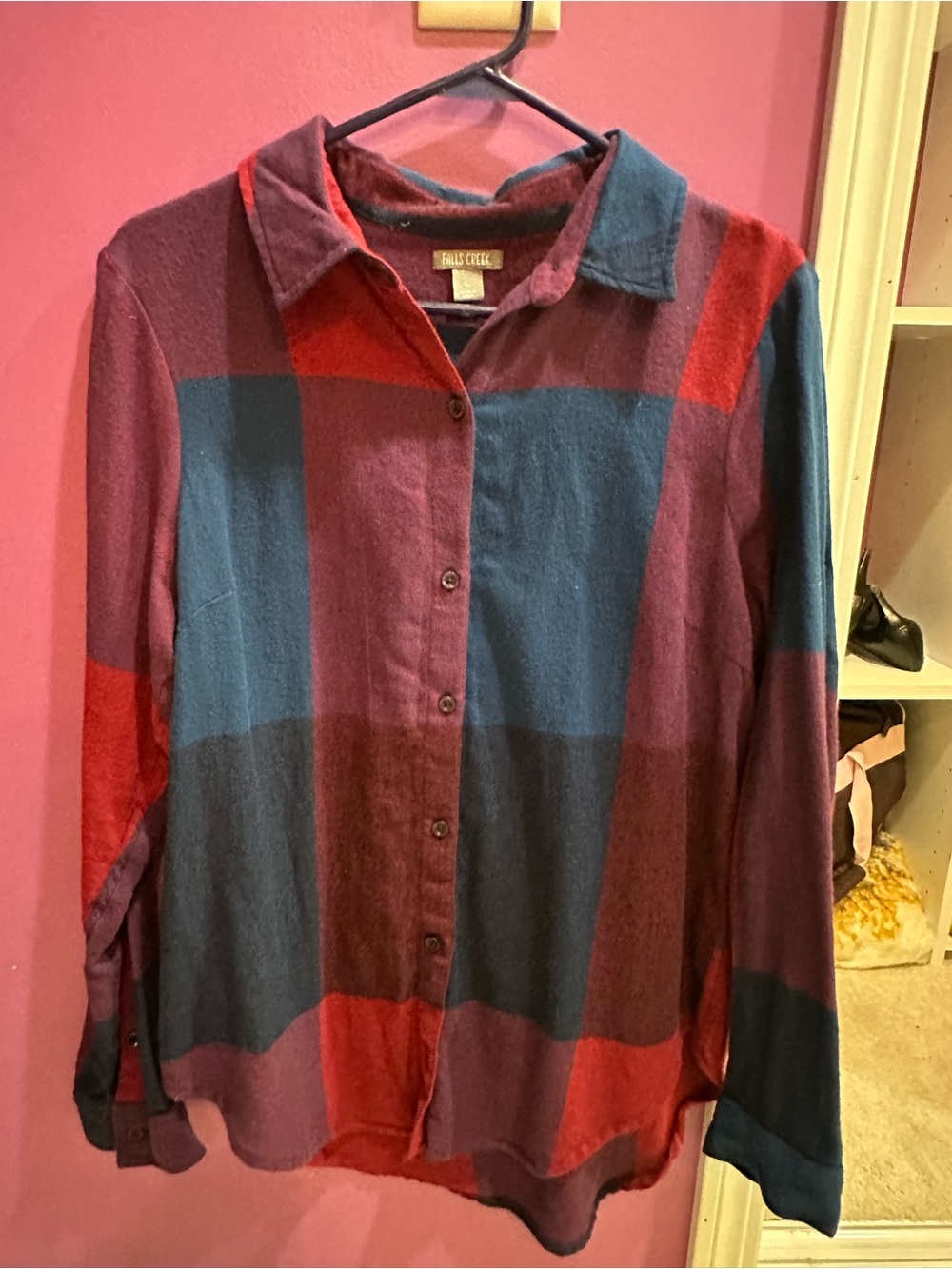 Falls Creek Red, Blue & Purple Plaid Flannel